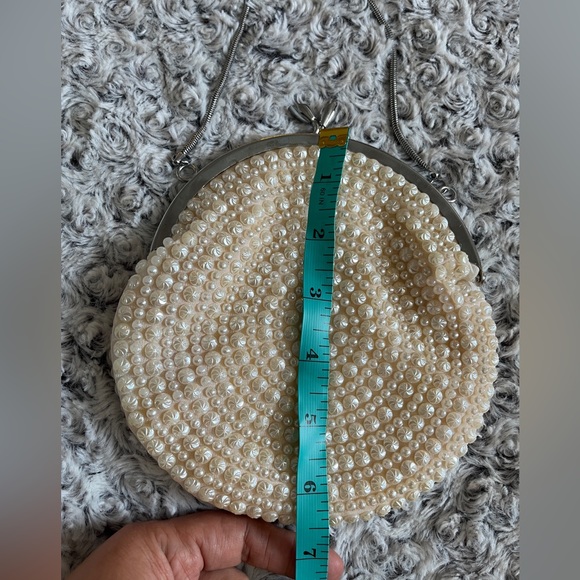 Artel MONTREAL Ivory Circle Beaded Purse Clutch Sequin Wedding Formal Luxury Art - Picture 13 of 16